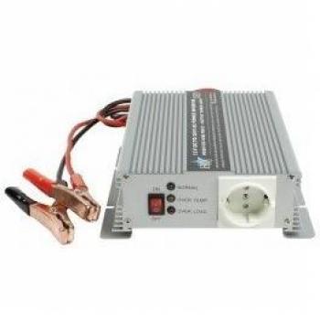 HQ HQ-INV600C/12F - Inversor de corriente (600 W, 12 V-230 V) con cargador, color negro