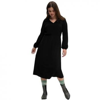 Studio Untold A‑Line Jerseykleid – Schwarzes Midikleid, Größe 50/52