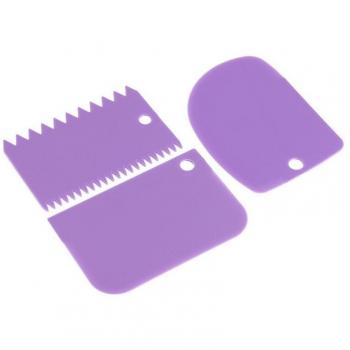3-Piece Plastic Baking Cake Scraper Set
