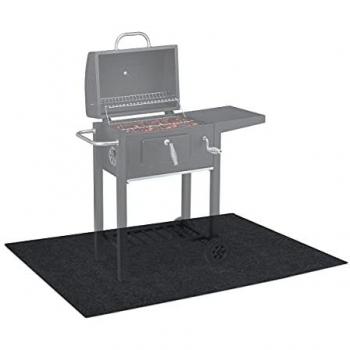 Grillschutzmatte, rutschfeste Bodenschutzmatte, 120 x 100 cm, anthrazit - Relaxdays
