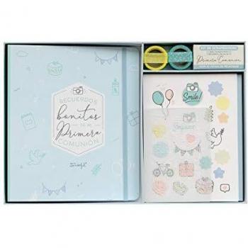 Álbum de comunión scrapbooking azul
