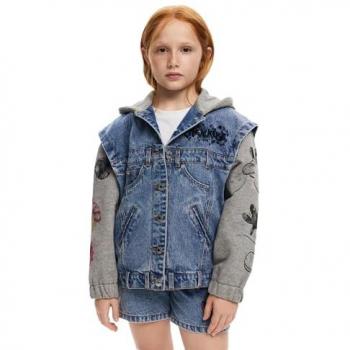 Chaqueta vaquera con capucha para niña Desigual Minnie