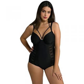 Ulla Popken Badeanzug mit Bügel-Softcups und Neckholder