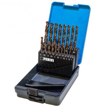 Set de brocas cilíndricas de cobalto Fervi 19 piezas