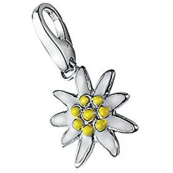 GIORGIO MARTELLO MILANO Charm Blume Edelweiß weiß / gelb, Silber 925