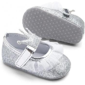 CANIS PU Leather Princess Baby Girl Soft Sole Crib Shoes