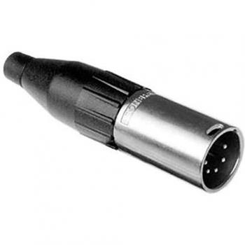 Amphenol XLR Stecker (5‑Pol) Schwarz/Silber – Einzelpackung