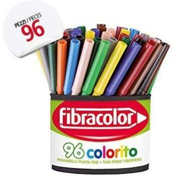 Fibra-Color Barattolo di 96 Pennelli a Punta Fine per Colori e Disegni Superlavabili