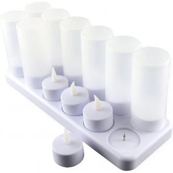 Velas LED Recargables Qxuan - Set de 12 Sin Llama