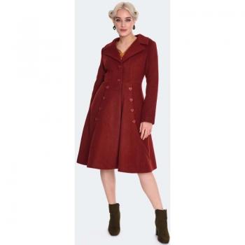 Cappotto Flare Voodoo Vixen - Heart Button - XS a XL - Donna - Rosso