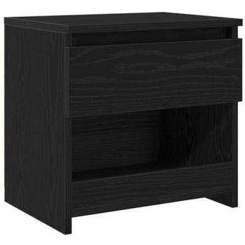 Schwarzer Nachttisch aus Eichen-Holzwerkstoff 40 × 30 × 39 cm – vidaXL