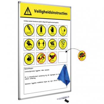 Veiligheidsbord Corona met wisselbare iconen 60x90cm