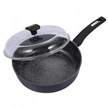 Schmorpfanne mit Deckel 28 cm (Aluminium, Schwarz) – Neuetischkultur