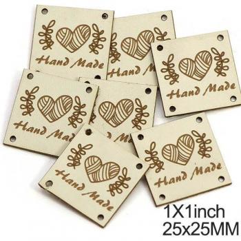 DIY 1 Leather Heart Labels (20 Pack)