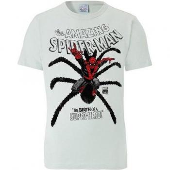 Superhelden‑Tee Marvel: Spider‑Man Herren, Größe XS, weiß, 100 % Baumwolle