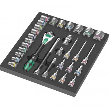 9722 Insert en mousse avec clé à cliquet 8000 C Zyclop 1/2 Set 1, 31 pièces