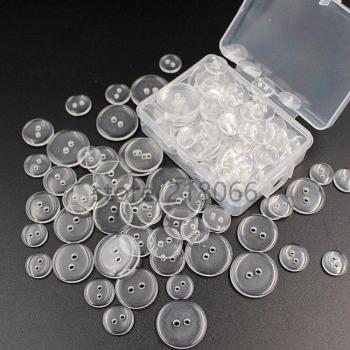 50pcs Lucency Plastic Sewing Buttons with Two Holes