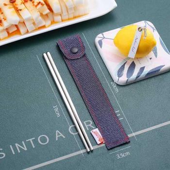 Palillos Portátiles de Acero Inoxidable 18/8 con Funda Antideslizante