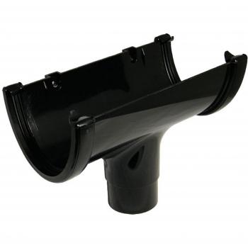 FloPlast Hi-Cap Gutter Running Outlet - 115mm x 80mm Black