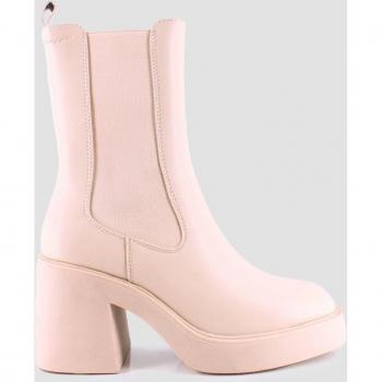 Botines Chelsea de mujer beige en piel 79295