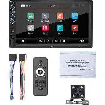 Receptor estéreo MP5 2 Din con soporte para cámara trasera
