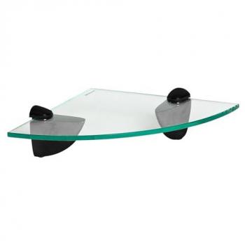 20cm Black Floating Glass Corner Shelf