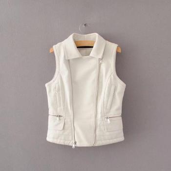 VOGUEIN Women's Faux Leather Slim Fit Vest