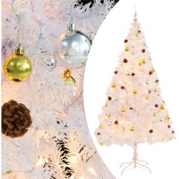 Pre-lit White Christmas Tree with Baubles 210 cm vidaXL