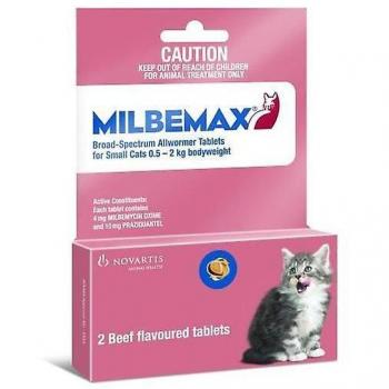 Milbemax vermifuge chatons et petits chats 1-4 lb (0,5 à 2 kg) - 2 comprimés