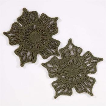 Severn Jute Star 36x36 Olive Pair