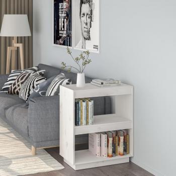 VidaXL Bücherregal Weiß 60x35x71 cm Massivholz Kiefer
