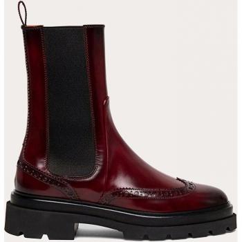 Santoni Antique Finish Chelsea Boots for Women in Red Size 8 US