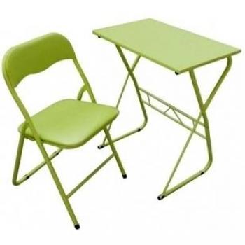 Mesa y silla escolar verde lima