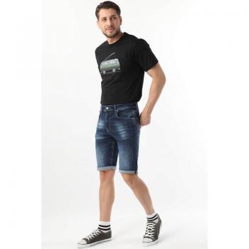 Shorts da uomo in denim blu scuro 34