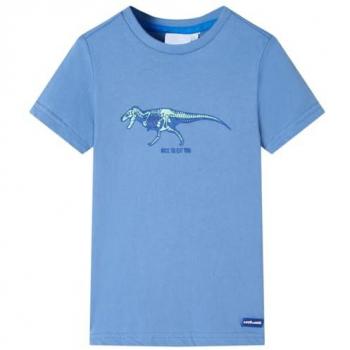 Camiseta Infantil Azul Medio 104