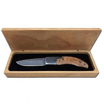 AUSONIA Poche Lame Inox 18 cm – poignée en acier inox avec insertions bois