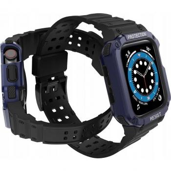 Etui i opaska zabezpieczająca dla Apple Watch 7, 6, 5, 4, 3, 2 oraz SE w wersji 41, 40, 38 mm – kolor czarny