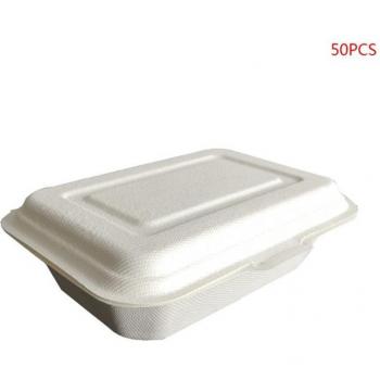 Degradable Takeout Lunch Boxes 50 Pcs 450ML