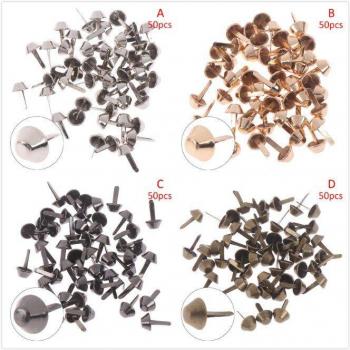 Tachuelas de Metal 12mm para Accesorios de Cuero, 50 Unidades