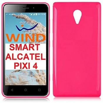 Custodia protettiva in gel TPU lucido per TIM Smart, WIND Smart, VODAFONE Smart Turbo 7 (VFD500), Alcatel OT-5045X, colore fucsia