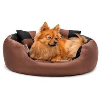 Lit-Coussin-Canapé pour Chien - dibea - Marron-Noir - 65x50x20 cm