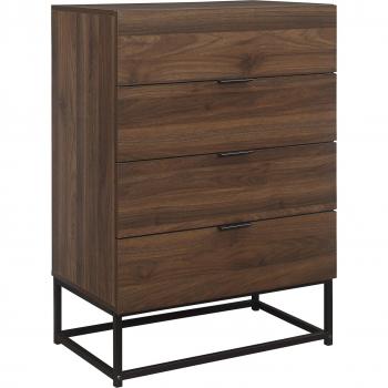 Birlea Houston 4 Drawer Chest in Walnut Finish