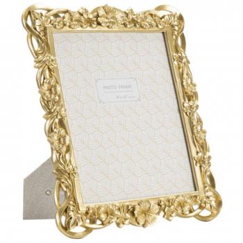 Cornice in resina dorata con fiori intrecciati cm 27,8x2,5x33,5