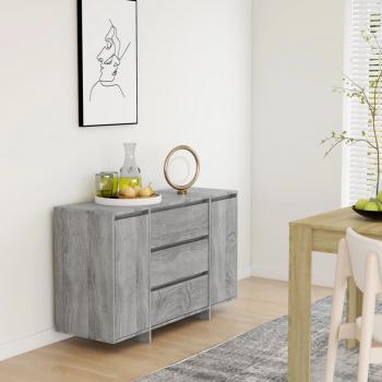 Sideboard Grau Sonoma mit 3 Schubladen 120x41x75 cm