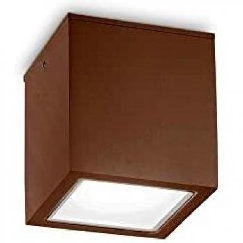 Ideal Lux Techo Large Flush Ceiling Light in a Coffee Brown Finish