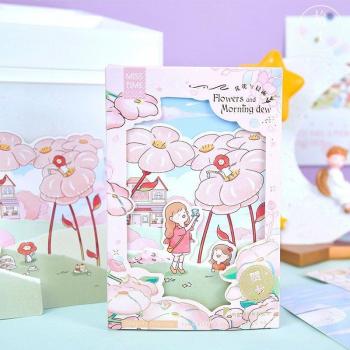 30 Tarjetas Estilo INS con Flores y Rocío de la Mañana para Decoración de Diarios