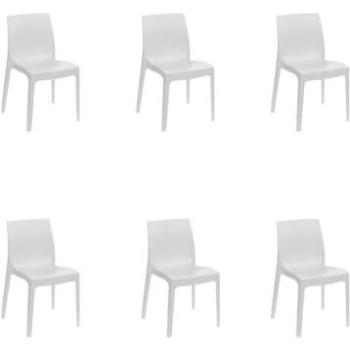 Gloupie Miami 6 Sedie Impilabili in Polipropilene Bianco – L49 x P51 x H80