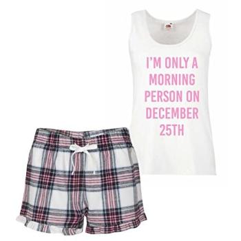 60 Second Makeover Holiday Sleepwear for Women – “Morning Person” Pink PJs (Small)