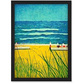 Sandy Beach Horizon A4 Framed Canvas