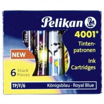Pelikan Tintenpatrone 4001® TP/6,königsblau,Etui mit 6 bunt bedruckten Patronen